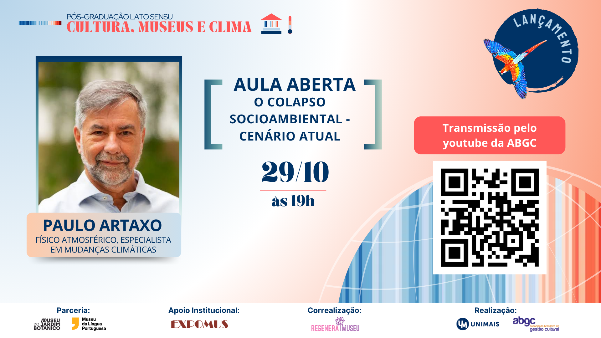 Banner Webinar Paulo Artaxo - CULTURA, MUSEUS E CLIMA